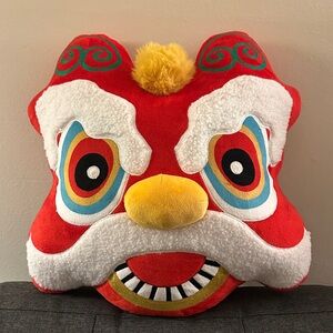 Colorful Chinese Lunar New Year Lion Dance Decorative Pillow